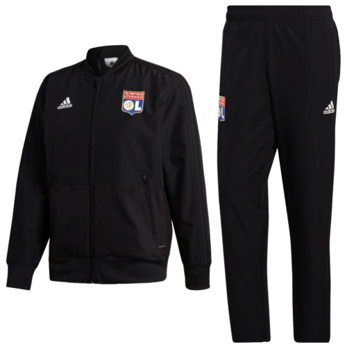 Olympique Lyon 18/19 Training Jacket Top Tracksuit Black With Pants
